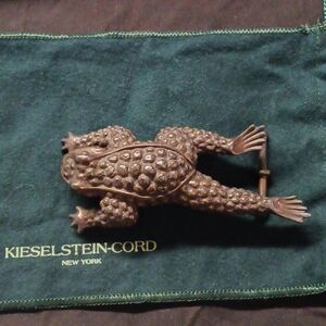 Kieselstein-Cord Vtg. Sterling Frog Belt Buckle.